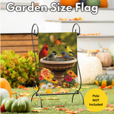 ‘Bathing Birds Burlap’ Decorative Flag