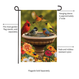 ‘Bathing Birds Burlap’ Decorative Flag