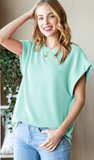 Heimish Dolman Round Neck Short Sleeve With Band Top