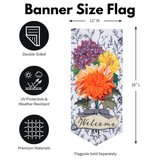 ‘Fall Floral Toile’ Decorative Banner Flag