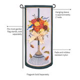 ‘Fall Garden Rake & Mums’ Decorative Banner Flag