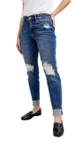 JUDY BLUE, MR BF w/ Destroy, Yoke PK & Faux Selvedge Cuff Jeans