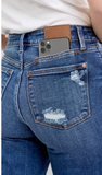JUDY BLUE, MR BF w/ Destroy, Yoke PK & Faux Selvedge Cuff Jeans