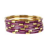 BuDha Girl, Amethyst Veda Bangles, Set of 6