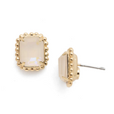 Sorrelli Octavia Scalloped Stud Earrings in Ultra White