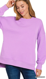 ZENANA Hi-Low Boyfriend Sweatshirts w/ Pockets, Assorted Colors