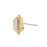 Sorrelli Octavia Scalloped Stud Earrings in Ultra White