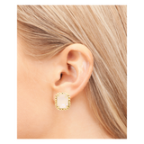 Sorrelli Octavia Scalloped Stud Earrings in Ultra White