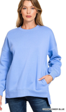 ZENANA Hi-Low Boyfriend Sweatshirts w/ Pockets, Assorted Colors
