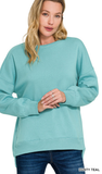 ZENANA Hi-Low Boyfriend Sweatshirts w/ Pockets, Assorted Colors