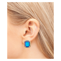 Sorrelli Octavia Scalloped Stud Earrings in Royal Blue Delite