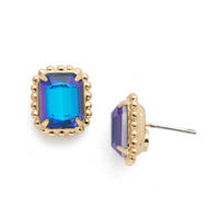 Sorrelli Octavia Scalloped Stud Earrings in Royal Blue Delite