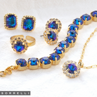 Sorrelli Octavia Scalloped Stud Earrings in Royal Blue Delite