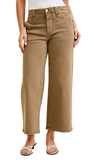 JUDY BLUE, HW Ankle Wide w/ Vintage Front Yoke, Golden Brown