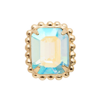 Sorrelli Octavia Scalloped Stud Earrings in Aqua Aurora Borealis