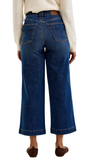JUDY BLUE, Tummy Control Claudia Ankle Wide Jeans, DK Deep Indigo