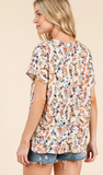 BOMBOM Floral Print Relaxed T-Shirt