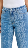 JUDY BLUE, HW Claudia Ankle Wide Jeans, Snake Print