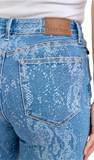 JUDY BLUE, HW Claudia Ankle Wide Jeans, Snake Print