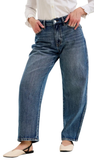 JUDY BLUE, PETITE HW Marlow Arc Jean, DK Time Weathered Indigo