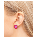 Sorrelli Octavia Scalloped Stud Earrings in Red Royal Delite