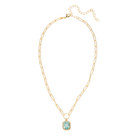 Sorrelli Octavia Scalloped Pendant Necklace in Aquamarine