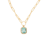 Sorrelli Octavia Scalloped Pendant Necklace in Aquamarine