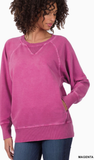 Zenana French Terry Pullover with Pockets, Assorted Colors
