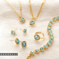 Sorrelli Octavia Scalloped Stud Earrings in Aquamarine