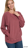 Zenana French Terry Pullover with Pockets, Assorted Colors