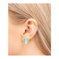 Sorrelli Octavia Scalloped Stud Earrings in Aquamarine