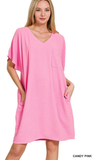 Zenana T-Shirt Pocket Dress, Assorted Colors