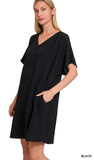 Zenana T-Shirt Pocket Dress, Assorted Colors