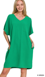 Zenana T-Shirt Pocket Dress, Assorted Colors