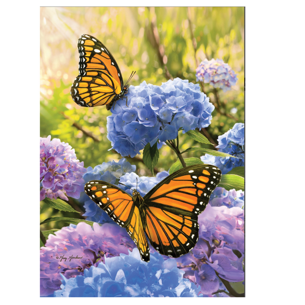 ‘Monarch Hydrangeas’ Decorative Flag