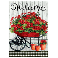 ‘Geranium Wheelbarrow’ Decorative Flag