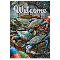 ‘Crab Basket - Welcome’ Decorative Flag
