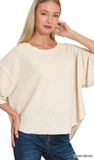 ZENANA Exposed Seam Dolman Sleeve Knit Top, Assorted Colors