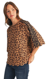 JODIFL, 3/4 Raglan Sleeve Leopard Top, Assorted Colors