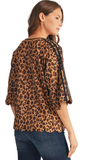 JODIFL, 3/4 Raglan Sleeve Leopard Top, Assorted Colors