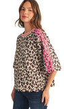 JODIFL, 3/4 Raglan Sleeve Leopard Top, Assorted Colors