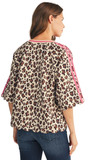 JODIFL, 3/4 Raglan Sleeve Leopard Top, Assorted Colors