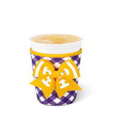 SWIG “Gameday Gingham Purple + Yellow” Small Iced Cup Coolie