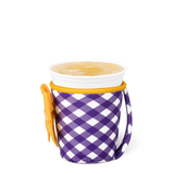 SWIG “Gameday Gingham Purple + Yellow” Small Iced Cup Coolie
