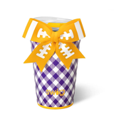 Swig “Gameday Gingham Purple + Yellow ” 24oz Party Cup