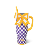 SWIG "Gameday Gingham Purple + Yellow” 30oz Leak Proof Mega Mug