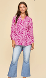 Dear Scarlett "Lizzy" Top In Pink Paisley
