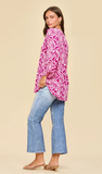 Dear Scarlett "Lizzy" Top In Pink Paisley