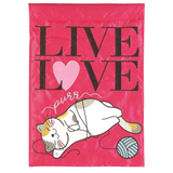 ‘LIVE LOVE PURR’ Decorative Flag