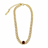 Jane Marie Tiera Garnet Necklace